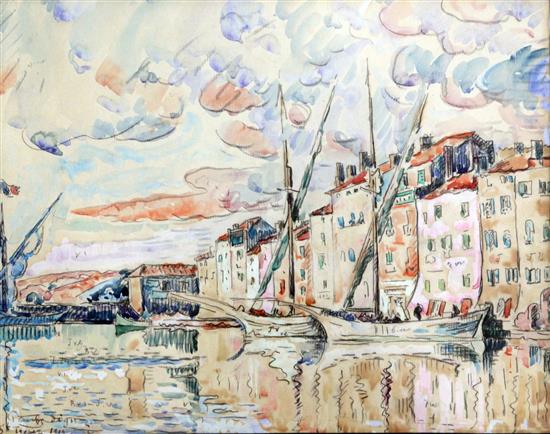 Paul Signac (1863-1935) Les Maisons du Port, St Tropez 1914, 12.25 x 15.5in.
